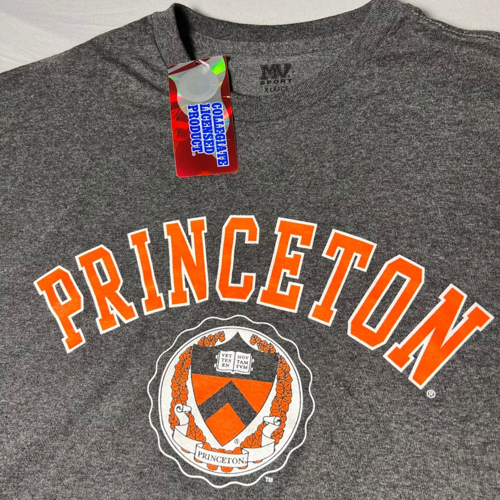 MV Sport Princeton University T-Shirt Mens XL Grey Heather Short Sleeve NWT
